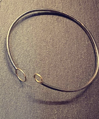 Oxidized silver and 18k gold bracelet